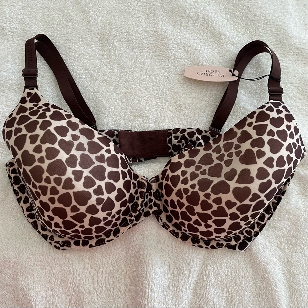 Victoria's Secret Heart Print Bra in Brown